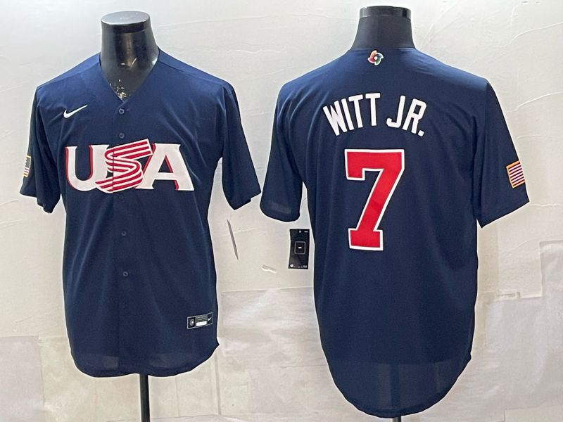 Men 2026 World Cub USA #7 Witt jr blue Nike MLB Jersey style 08->chicago bears->NFL Jersey